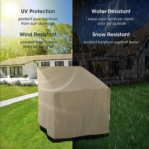 🆕 NWT SunPatio Outdoor Oversized Chair Cover Heavy Duty Waterproof Patio - Tan